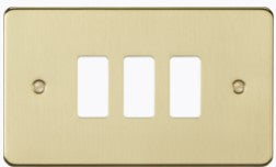 Knightsbridge GDFP003BB 3G grid faceplate - brushed brass - LED Spares