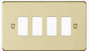 Knightsbridge GDFP004BB 4G grid faceplate - brushed brass - LED Spares