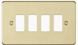 Knightsbridge GDFP004BB 4G grid faceplate - brushed brass - LED Spares