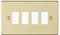 Knightsbridge GDFP004BB 4G grid faceplate - brushed brass - LED Spares