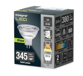 Integral Glass MR16 GU5.3 380lm 3.4W 2700K Dimmable LED Lamp