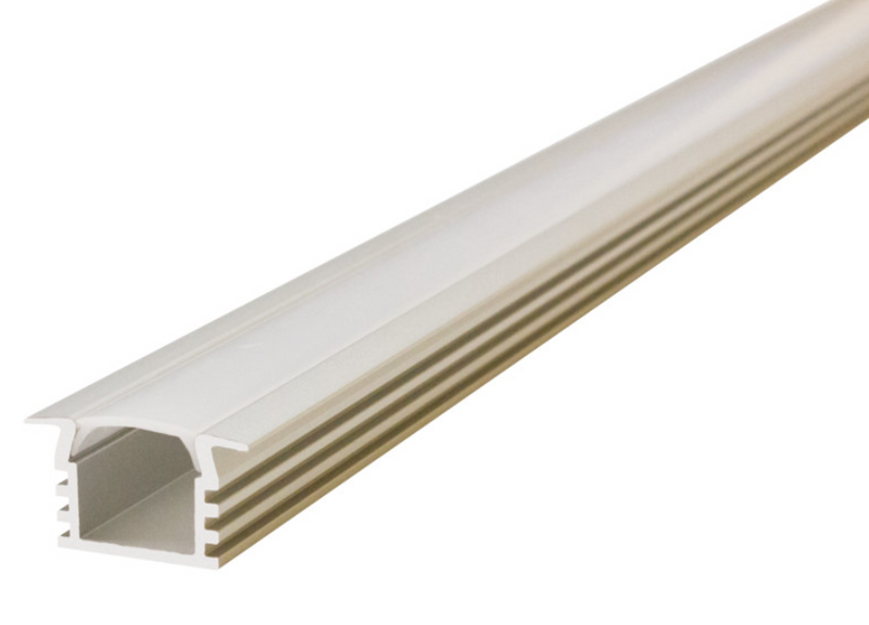 Aluminium Recessed Profile 2M Frosted Diffuser for IP65 10mm Strip
