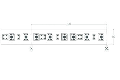 IP65 13.8W/m 12V SMD5050 LED Tape/Strip 10mm Wide 5M - LED Spares