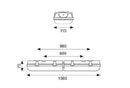 Ansell ATORPLED2X5 Tornado PRO Twin 1500mm IP65 Non-Corrosive Fitting