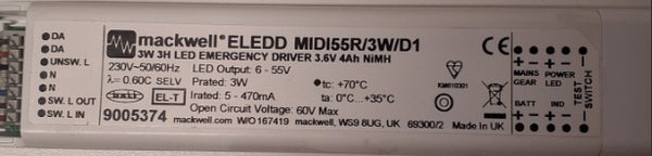 Mackwell MIDI55R/3W/D1 - 9005374 - DALI Emergency Inverter