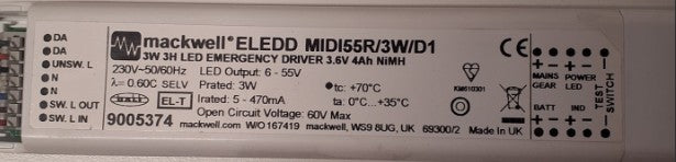 Mackwell MIDI55R/3W/D1 - 9005374 - DALI Emergency Inverter