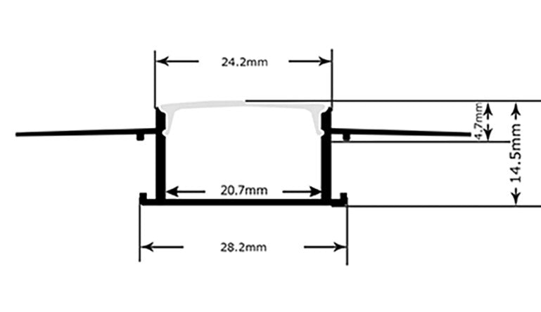 LEDSP/EXPI Plaster-In LED Profile-Extrusion - LED Spares