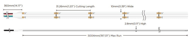 Spotless COB RGB Colour Changing 12V 14W/M LED Tape 10mm Wide