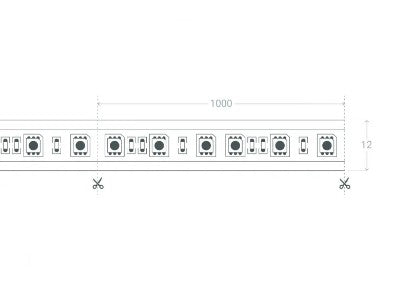 RGBW IP65 12W/m 60LED/m Colour 4500K 24V 12mm Wide LED Tape - LED Spares