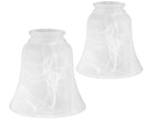 Skelang Alabaster Glass Shades - Bell Shape - Replacement Light Shade 40mm Fit - Pack of 2 - LED Spares