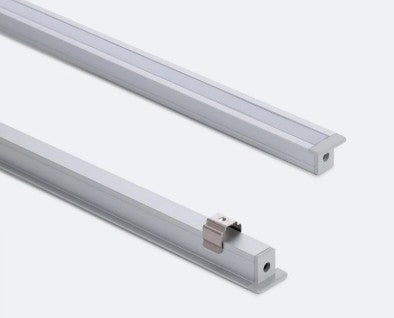 Slim Line Recessed Aluminium Profile With Continous Cover 8mm Width 9mm High - LED Spares