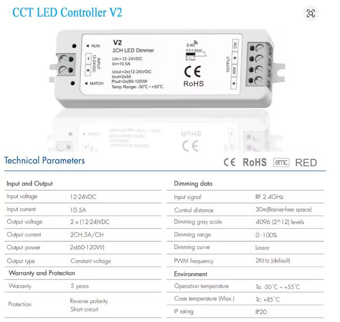 SKYDANCE V2 CCT Wireless Receiver - LED Spares