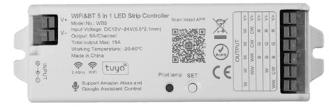 WB5 Smart Wireless 5 in 1 WiFi LED Controller, APP/Voice Control - LED Spares