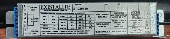 Existalite XT CB110 electronic component with label and specifications.- LED Spares