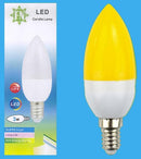 3W Yellow LED SES E14 Candle Light Bulb - LED Spares