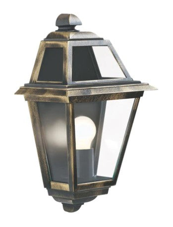 Searchlight 1523 New Orleans Black & Gold Outdoor Traditional Half Lantern Flush Wall Light - LED Spares