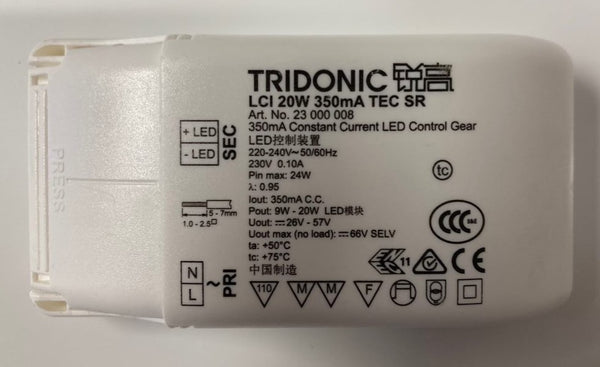 Tridonic 23000008 LCI 20W 350mA TEC SR - LED Spares