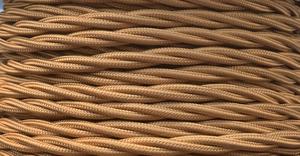 Twisted 3 Core 0.75mm Braided Fabric Lighting Cable-Flex-Cord-Vintage