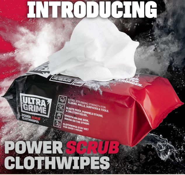 Ultragrime Pro Power Scrub Wipes XXL+ Pack of 80 Textured Clothwipes - 5920 - LED Spares