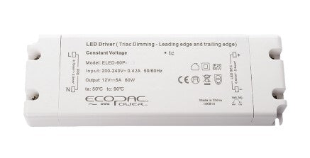 Ecopac ELED-60P-24T 60W 24V Triac Dimmable LED Driver