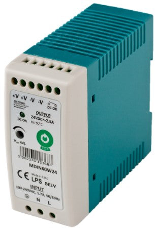 POS Power MDIN60W24 60W 24V 5A Din Rail Power Supply - LED Spares