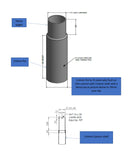 114mm to 76mm Column Post Top Adapter Galvanised - LED Spares