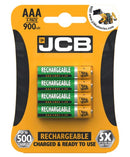 JCB AAA Rechargeable Batteries 900mAh - High Capacity - LES Spares