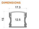 LEDSP/EX APY 1202 Recessed Extrusion-Profile For LED Tape - LED Spares