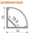 LEDSP/EX APY 1002 Corner Extrusion-Profile For LED Tape - LED Spares