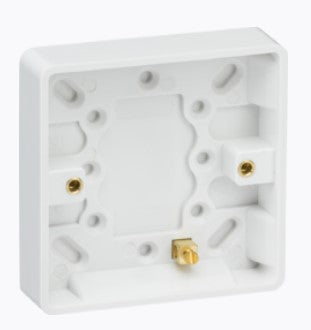 Knightsbridge CU1300 White Curved Edge 1 Gang 16mm Surface Mounting Box With Earth Terminal - LED Spares