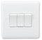Knightsbridge CU4000 White Curved Edge 10Ax 3 Gang 2 Way Plateswitch - LED Spares