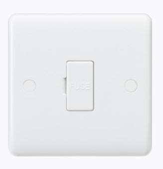 Knightsbridge CU6000-3A White Curved Edge 13A Unswitched Fused Connection Unit 3A Fuse Fitted - LED Spares