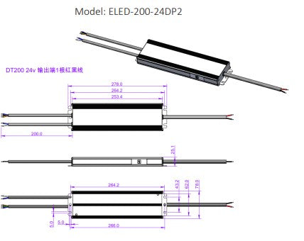 Ecopac ELED-200-24DP2 24V 200W DALI Dimming LED Driver - LED Spares