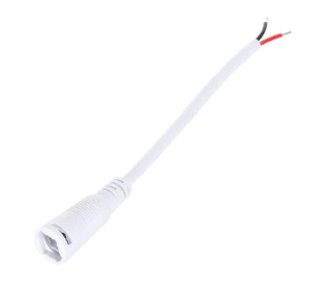 White Female Jack Connector Cable for 12V LED Strip - LED Spares