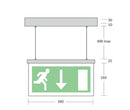 WKFX-170-M3-MT HANG-EX Suspended Blade Exit Sign - Arrow Down - LED Spares
