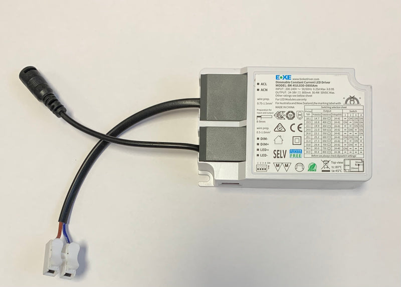 BOKE BK-KUL030-0800Am 15-30W 350-800mA 1-10V Dimmable LED Driver - LED Spares