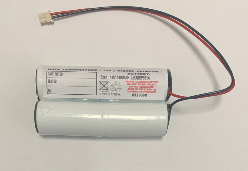 EP3514 BST2X2-SC-1.6AH-NICD 4.8V 1.6Ah Sub C Dual in Line Battery C/W Flying Leads - LED Spares