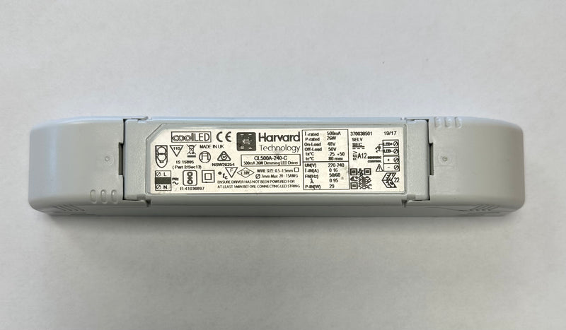 Harvard Cool LED CL500A-240-C 26W 500mA 1-10V Dimmable LED Driver - LED Spares