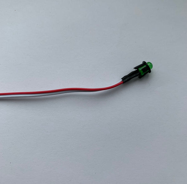 Green LED Emergency Indicator With Flying Leads - LED Spares
