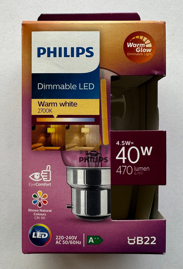 Philips CorePro Dimmable LED Golf Ball BC 2700K 4.5W = 40W - 9290024759 -LED Spares