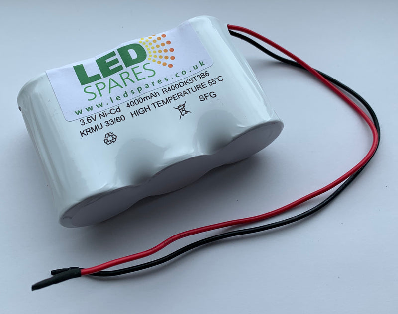 BSS3D-55 3.6V 4AH NICD SIDE BY SIDE BATTERY - LED Spares