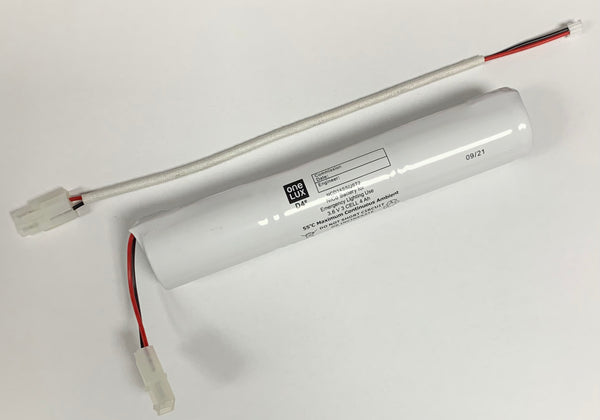One-Lux NCD34SS/JST2 4Ah 3 Cell 3.6V Emergency Battery Stick c/w Leads + JST Connector - LED Spares
