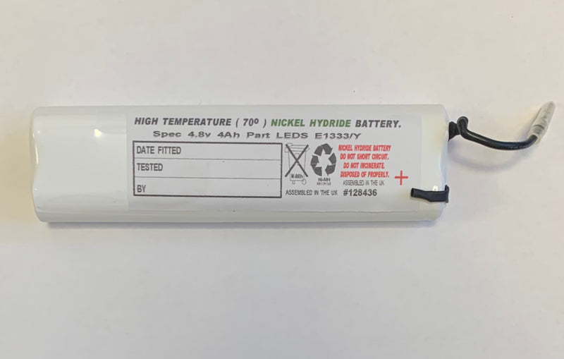 E1333/Y 4.8V 4Ah 2+2 NiMH Emergency Battery C/W Tags - LED Spares
