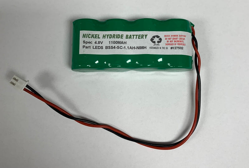 BSS4-2/3A-1.1AH-NIMH 4.8V 1.1Ah Side by Side Battery C/W Flying Leads - LED Spares