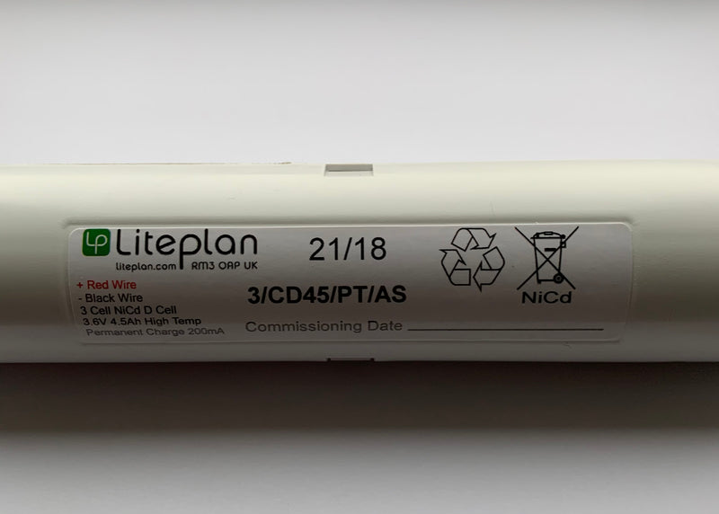 Liteplan 3/CD45/PT/AS 3.6V 4.5Ah Encased Battery c/w Leads and Plug - LED Spares