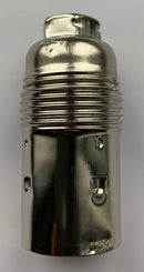 SMALL ES (E14) Nickel Plated Plain Lampholder 10mm Entry - 9050EN - LED Spares