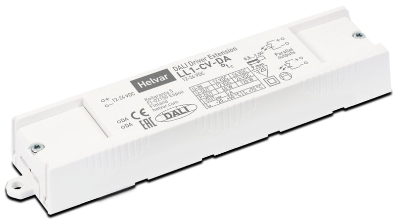 Helvar LL1-CV-DA 12-24V Dimmable constant voltage DALI LED driver extension - LED Spares