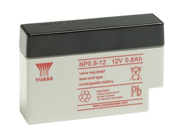 Yuasa NP0.8-12 8AH 12V Sealed Lead Acid Battery - LED Spares