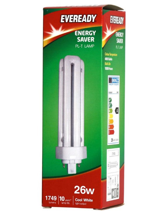 Eveready PL-T Gx24Q-3 4Pin 26W Cool White Lamp - S1045