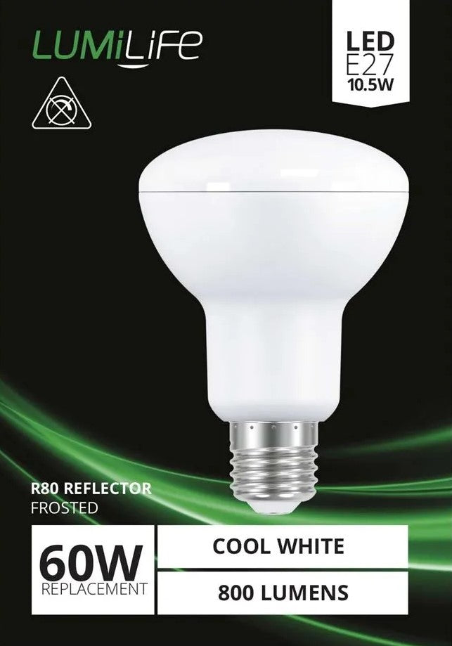 LumiLife LED R80 Reflector E27 (ES) 806lm 7.3W 4,000K (Cool White) Bulb - LED Spares